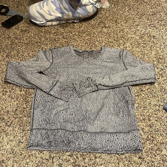 LULULEMON Womens 4 Black White Back Zip Pleated Rush Hour Long Sleeve Top - Picture 2 of 8